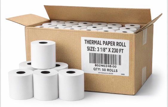 Thermal Paper Rolls – 3 1/8” x 230 ft (50 Rolls/Case)