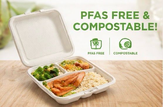 9” x 9” x 3” Hinged Food Containers – 3 Compartment (200/Case)