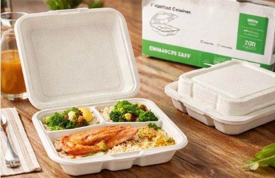 9” x 9” x 3” Hinged Food Containers – 3 Compartment (200/Case)