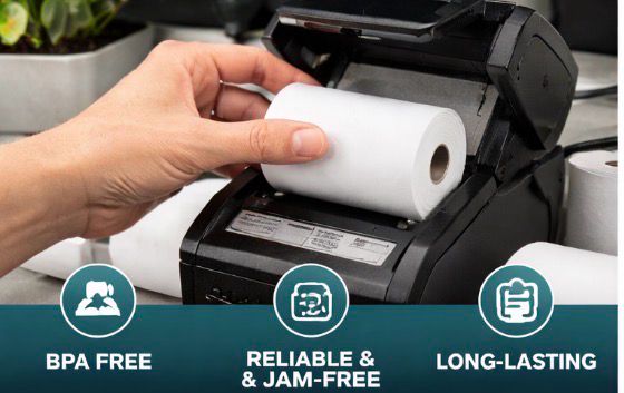 2 1/4” x 50’ Thermal Paper Rolls – BPA-Free, Premium Receipt Paper (50 Rolls/Case)