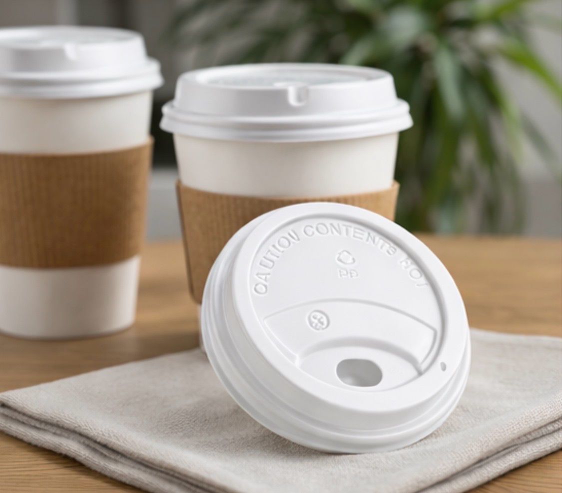 Sipper Dome Lids for 10–12 oz Paper Hot Cups – 1000 Count Bulk Case – White Disposable Coffee Cup Lids with Sip Hole, Secure Fit, Leak Resistant