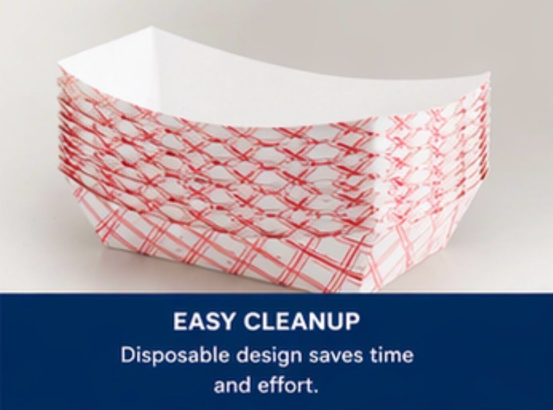 Paper Food Trays – 2 lb Capacity, Disposable Serving Trays (1000 Count)