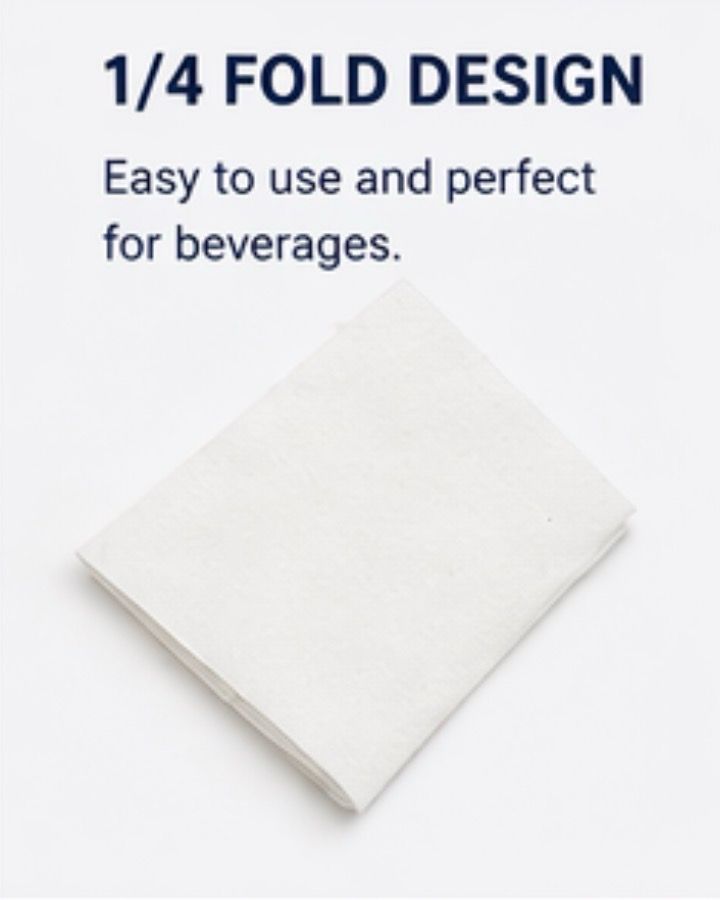 White Beverage Napkins – 1-Ply 1/4 Fold Disposable Napkins (4000 Per Container)