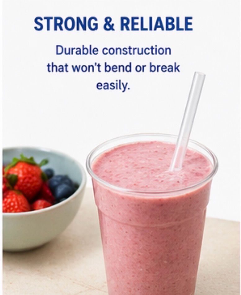 Darnel Jumbo Unwrapped Straws – 10¼” Clear Plastic Straws (2000 Count Bulk Case)