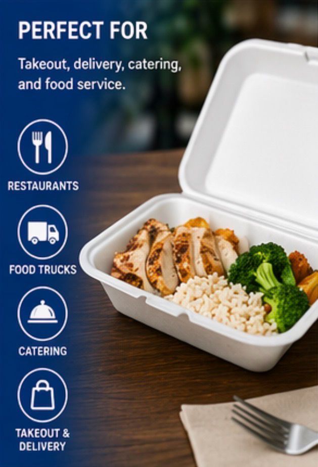 Dart Performer Foam Hinged Lid Containers – 1 Compartment Takeout Boxes (200 Count)