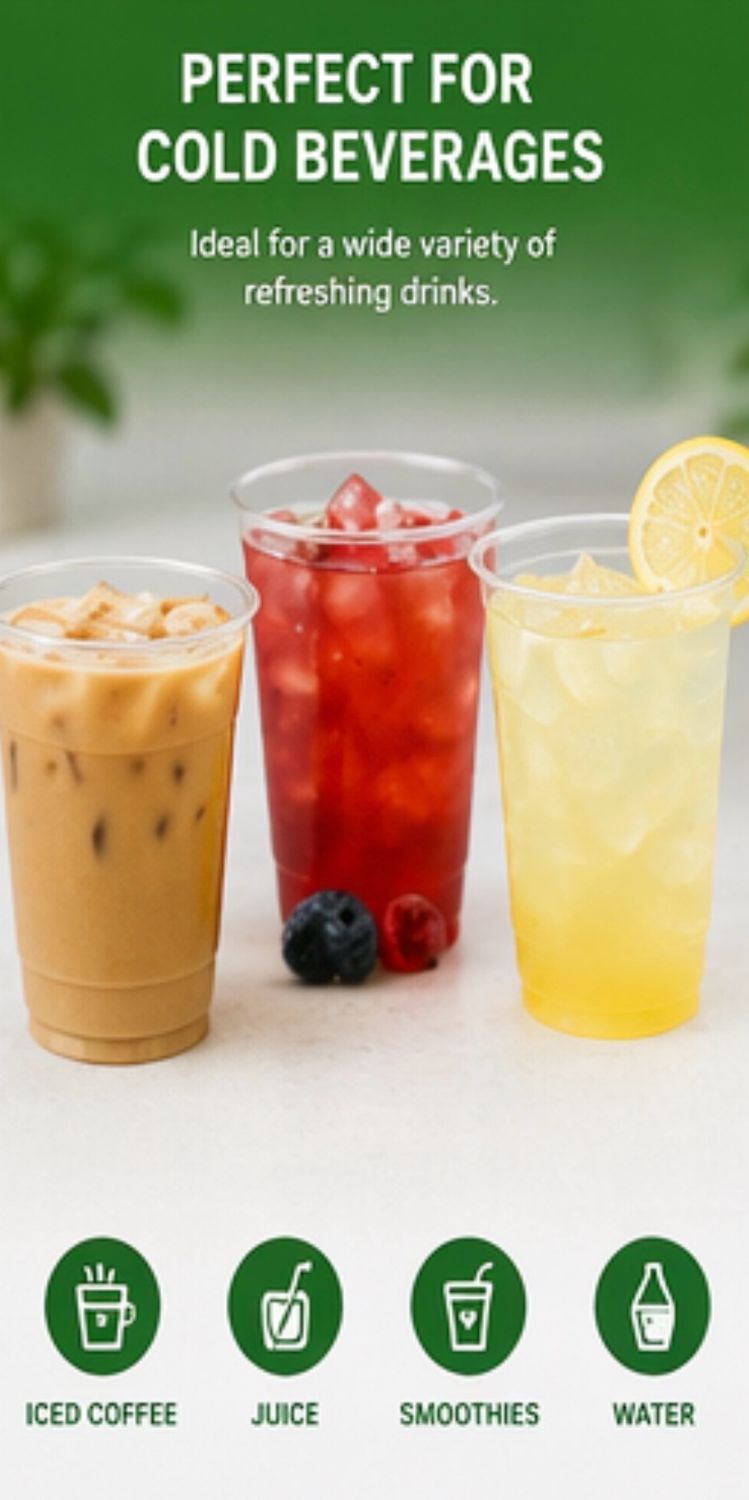 Greenware 9 oz Compostable Cold Cups – Plant-Based Clear Drink Cups (1000 Count)