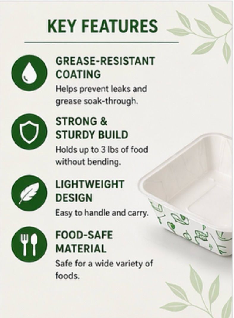 3 lb Poly-Coated Food Trays, Grease-Resistant Disposable Serving Trays, Kant-Leek Food Trays for Fast Food, Catering &amp; Takeout 2 PACKS OF 250 (500 TOTAL)