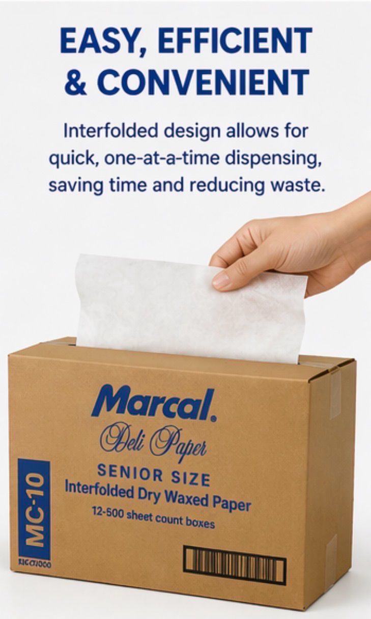 Deli Paper – Senior Size Interfolded Dry Waxed Paper (6000 Sheets Total)