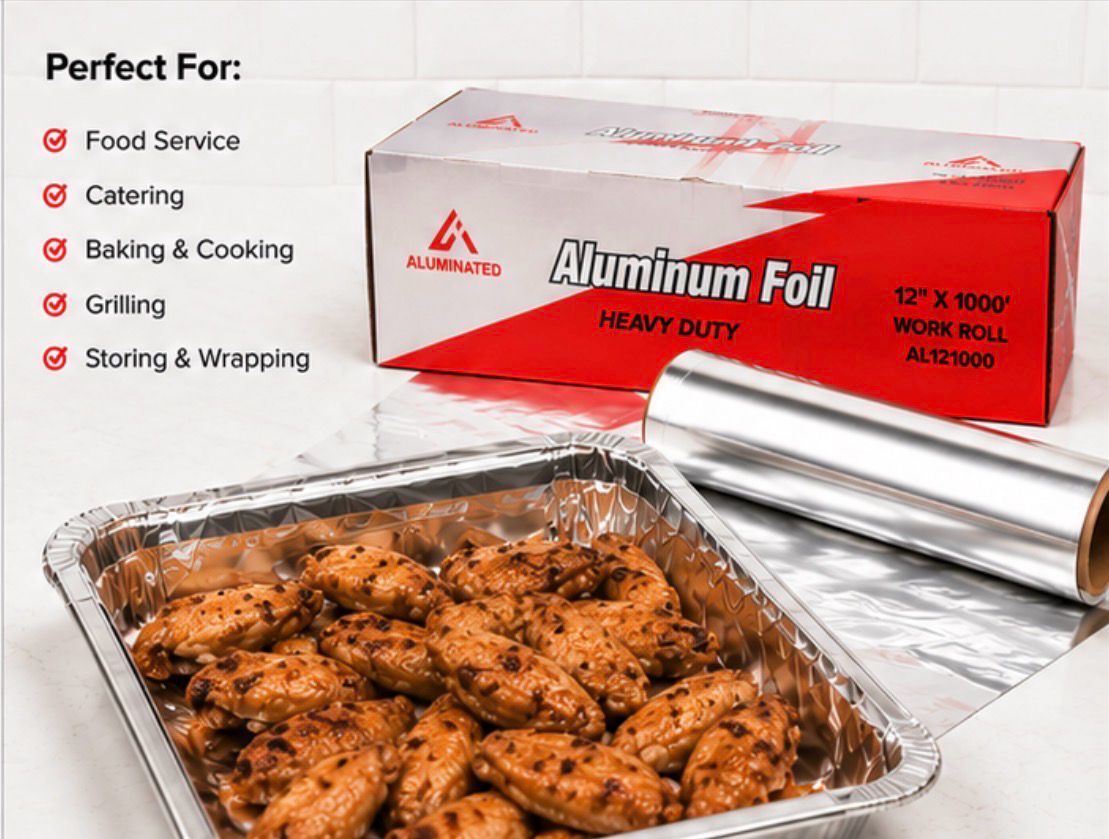 Heavy Duty Aluminum Foil Roll – 12” x 1000’