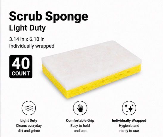 Scrub Sponge 40 Count