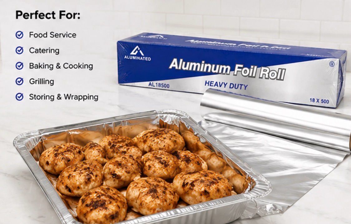 Heavy Duty Aluminum Foil Roll – 18” x 500”