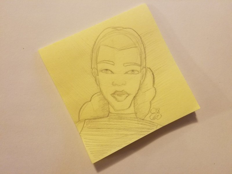 Lily Sticky Note Sketch (Requires Shipping)