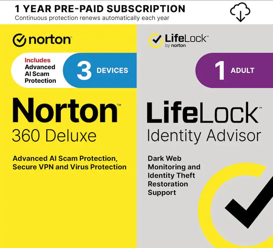 Norton 360 (3 Device) – 6 Month Subscription