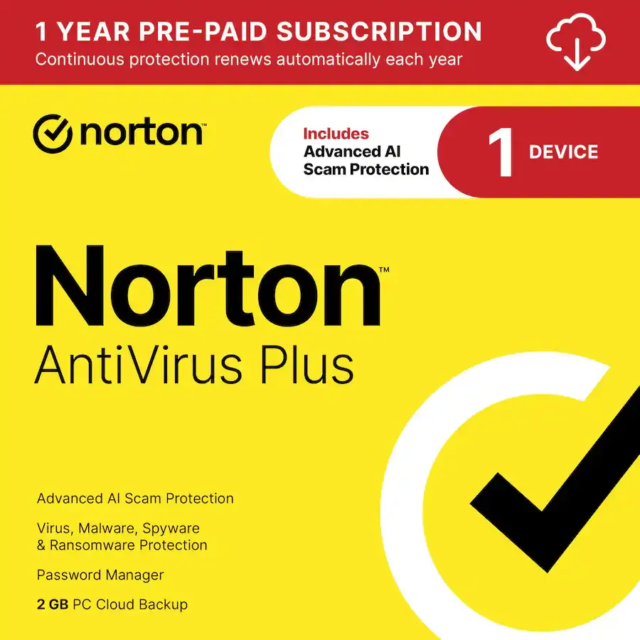 Norton AntiVirus Plus (1 Device) – 1 Year Subscription