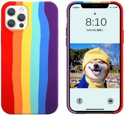 Cover Arcobaleno silicone liquido iPhone