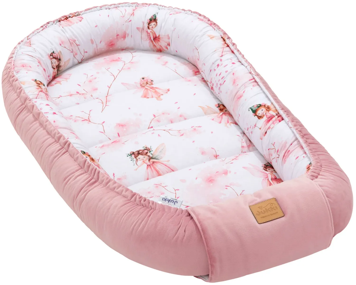 Little Fairy &amp; Smokey Pink Soft Velvet Baby Nest Cocoon