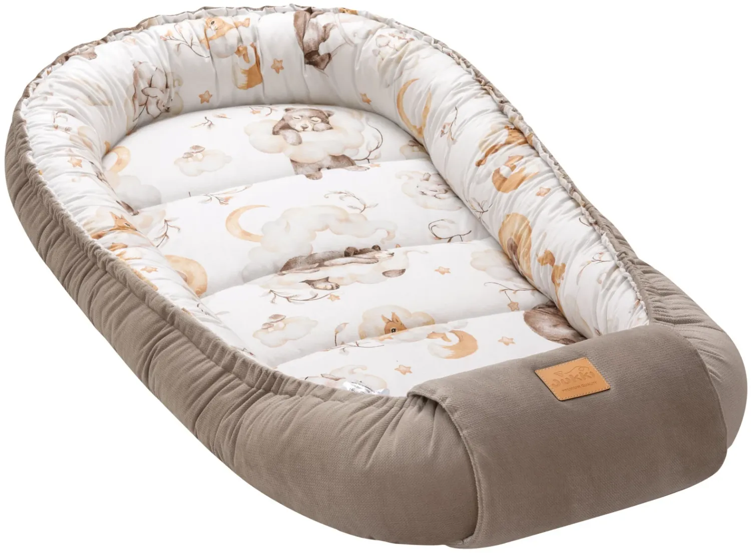 Sweet Teddy &amp; Latte Velvet Baby Nest Cocoon