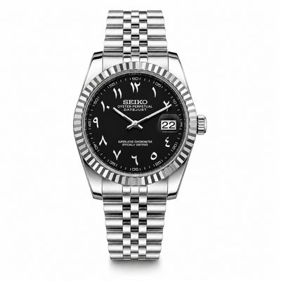 Women's Black Arabic Dial Seikojust (31mm) - Seiko Mod