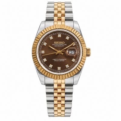 Women's Chocolate Diamond Dial Seikojust (31mm) - Seiko Mod