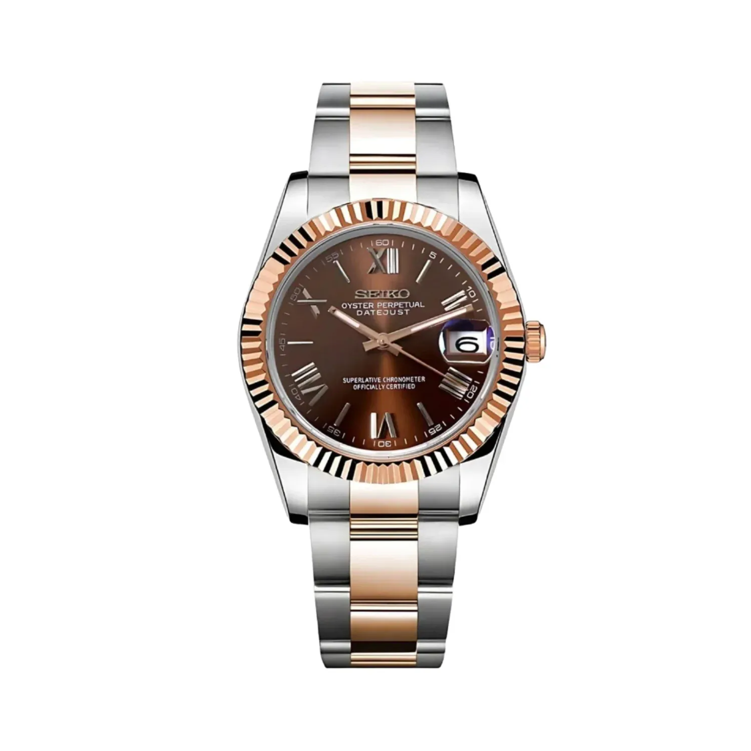Men's Seiko Datejust Chocolate Dial - Roman Numerals