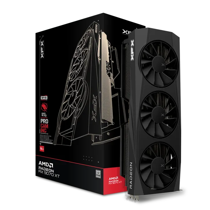 XFX Quicksilver Radeon RX 9070 XT Gaming Edition Grafikkarte, 16384 MB GDDR6