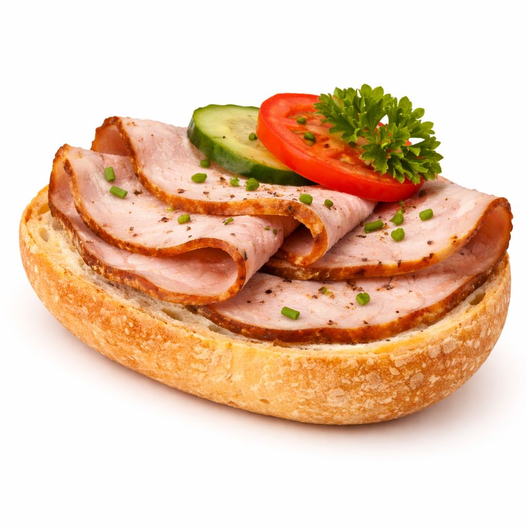 Schweinebratenaufschnitt Brötchen