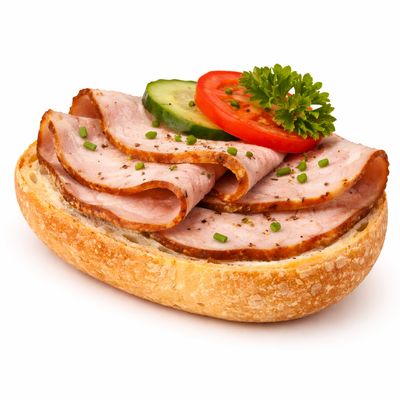 Schweinebratenaufschnitt Brötchen