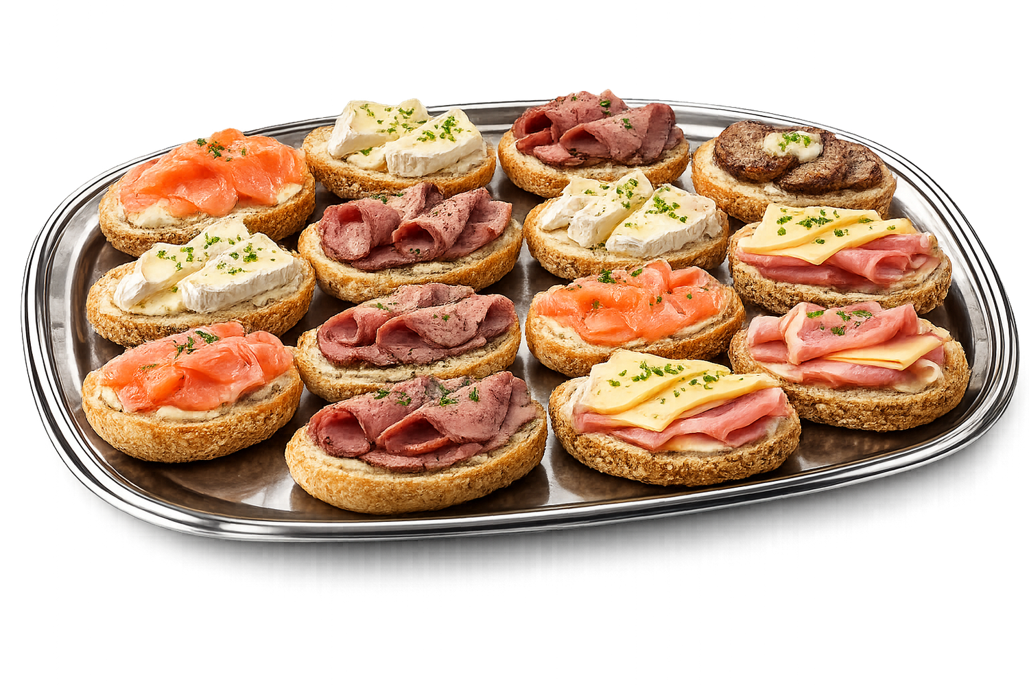 Brötchenplatte – Gourmet (16 Stück)