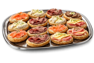 Brötchenplatte – Gourmet (16 Stück)