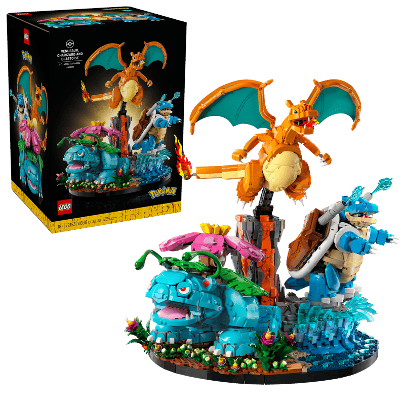 Venusaur, Charizard and Blastoise