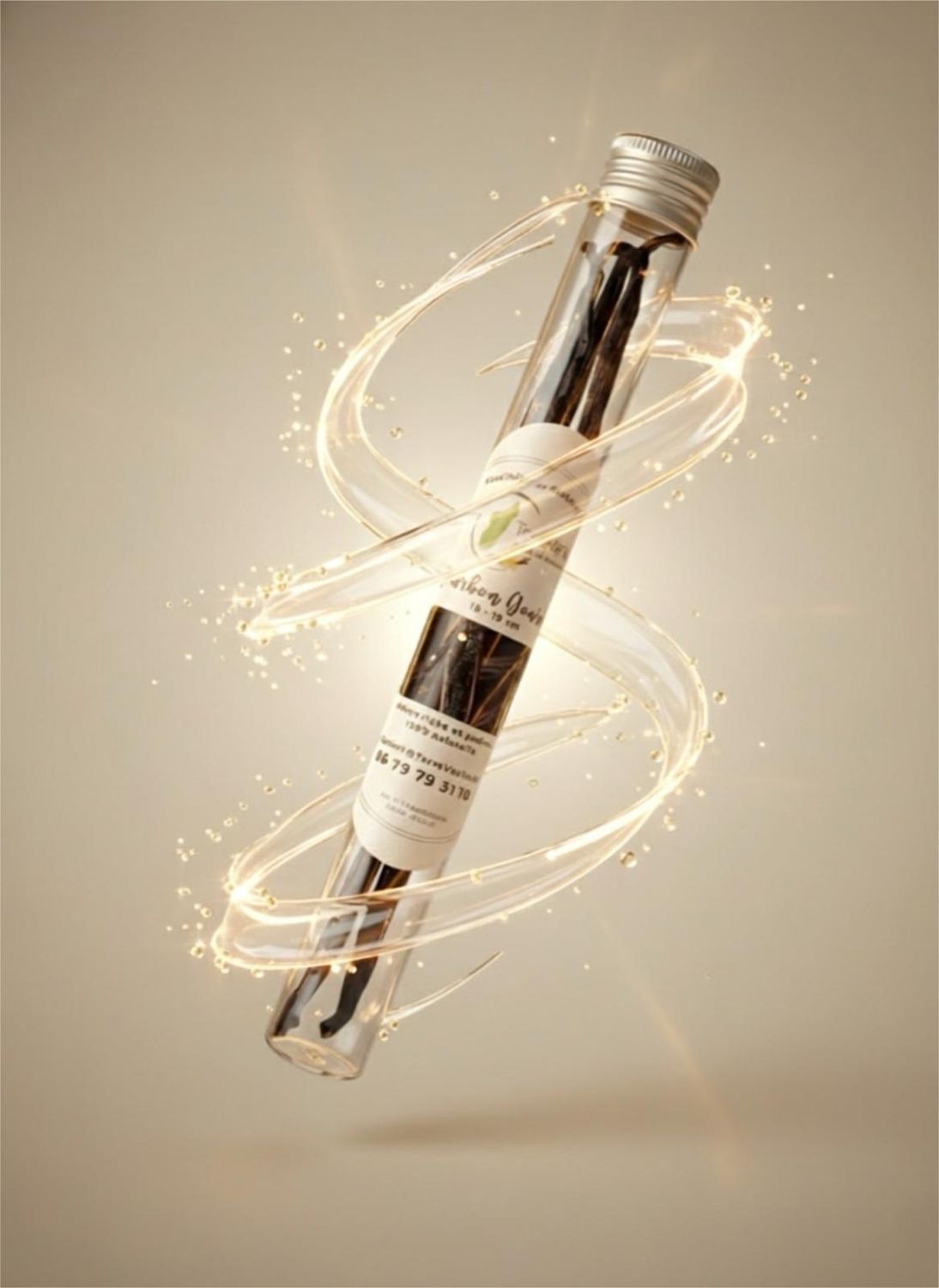 1 Pod, Bourbon Gourmet, Madagascar Vanilla, Tube (Glass) | MOQ: 12 pcs. | Free label customization for orders over 120 pcs.