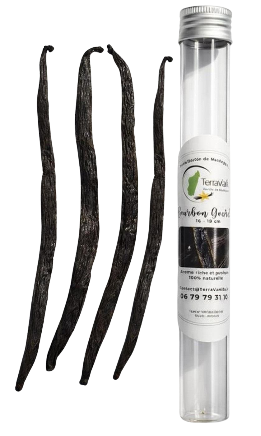 Madagascar Vanilla, Gourmet, 17-19 cm, 4 Pods (Glass tube)