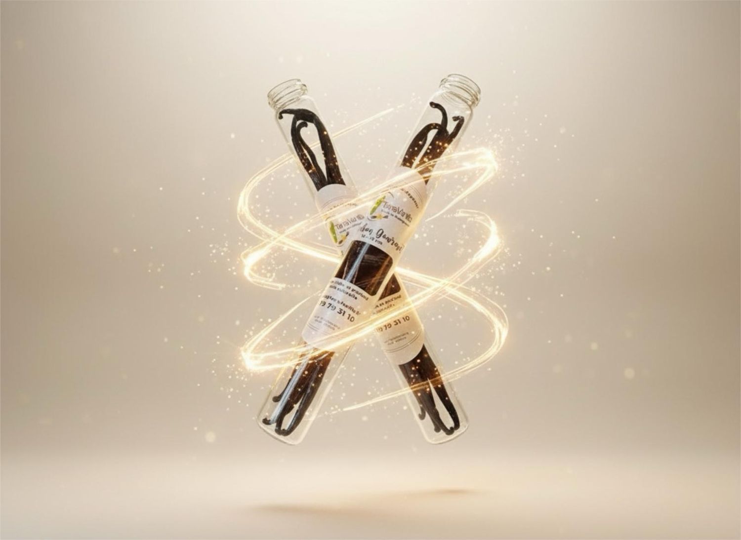 2 Beans, Bourbon Gourmet, Madagascar Vanilla, Glass Tube | MOQ: 12 pcs. | Free label customization for orders over 120 pcs.