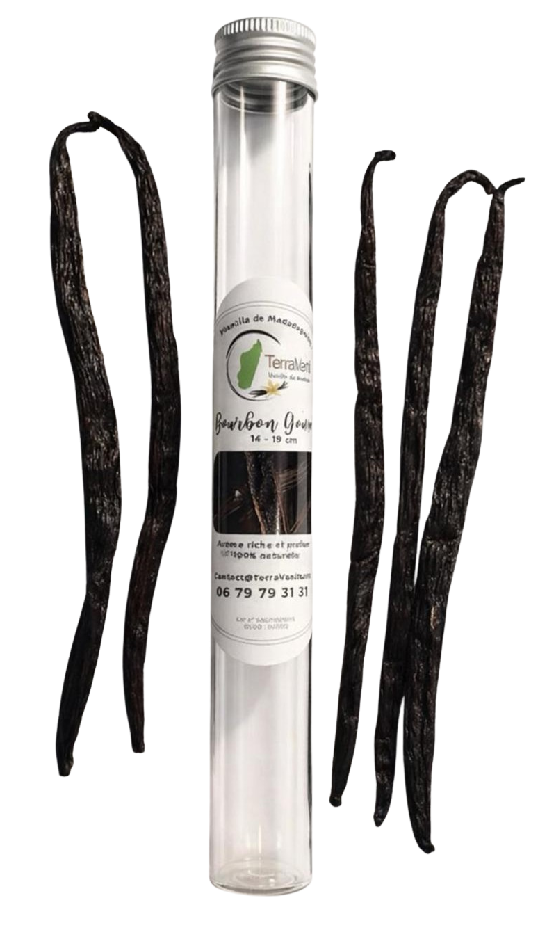 Madagascar Vanilla, Gourmet, 17-19 cm, 5 Pods (Glass tube)
