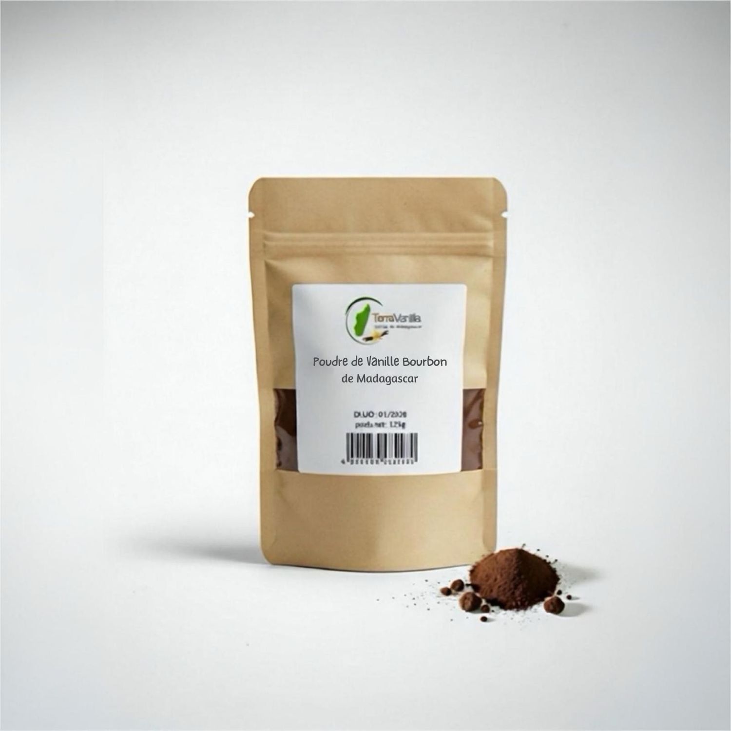 Bourbon Vanilla Powder from Madagascar | 100% Crushed Pods | PRE-ORDER | 125 g Doypack | MOQ: 200 pcs.