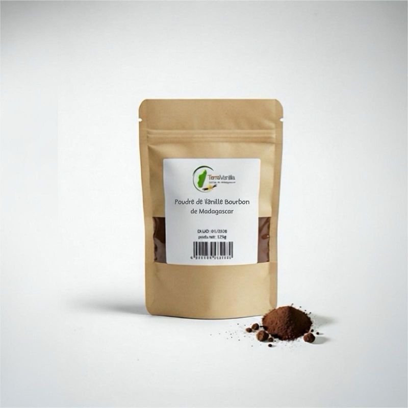 Bourbon Vanilla Powder from Madagascar | 100% Crushed Pods | PRE-ORDER | 125 g Doypack | MOQ: 200 pcs.
