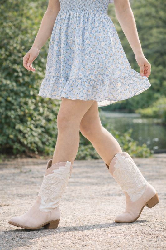 Western-Stiefel Beige Saloon Damen