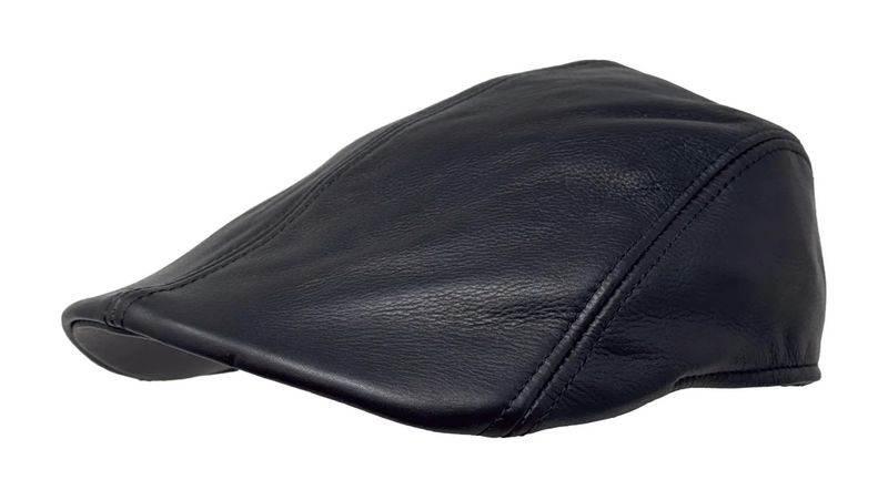 Herren Schiebermütze Flatcap Mütze Echt Leder Ledermütze Kappe Cap Schirmmütze