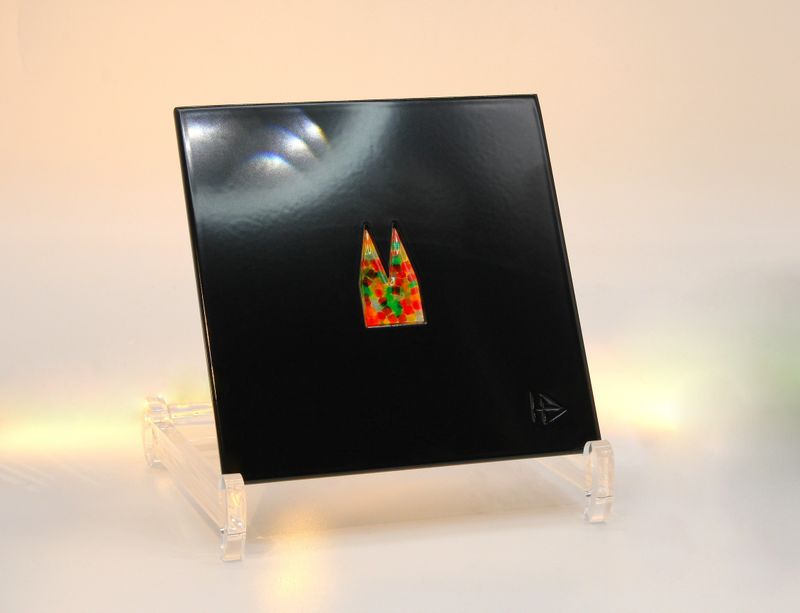 Dom Platte-1Ausschnitt-Pulver Hochglanz / Schwarz