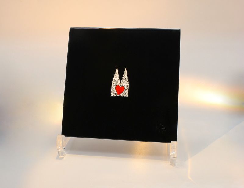 Dom Platte-1Ausschnitt-Pulver Hochglanz / Schwarz