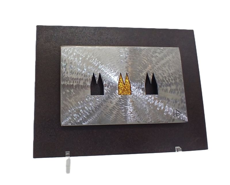 3D Dom Platte inkl. Motiv Einsatz "Goldglitzer"