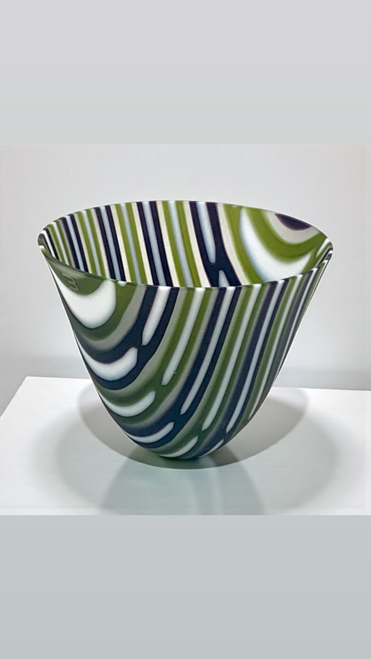 Schale "Stripcut" blau/grün