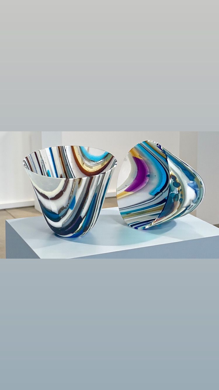 kleine Schale "Stripcut" multicolor