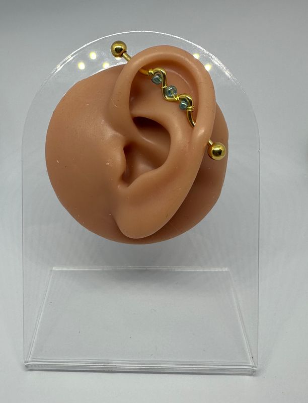 Industrial Piercing OCEAN WAVES , chirurgisch staal