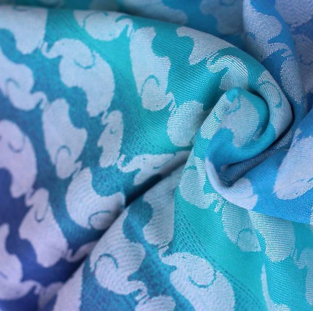 Šátek - Yaro elephants Aqua, Velikost 6, 260 g/m2