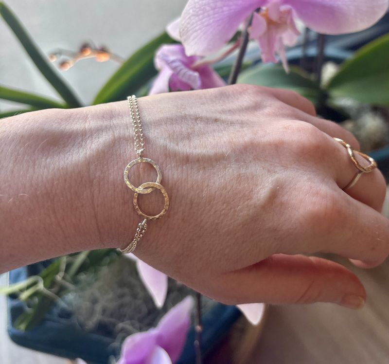 Gai Russo Connection Bracelet Sterling Silver And Gold Fill with Labradorite