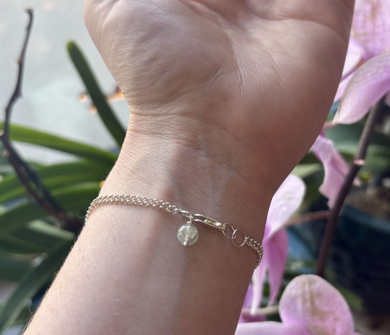 Gai Russo Connection Bracelet Sterling Silver And Gold Fill with Labradorite