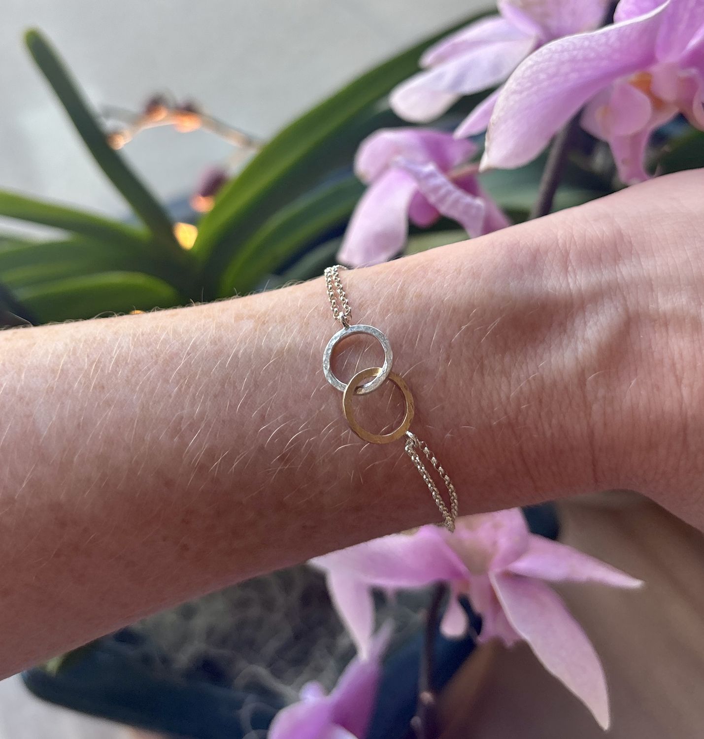 Gai Russo Connection Bracelet Sterling Silver And Gold Fill with Labradorite