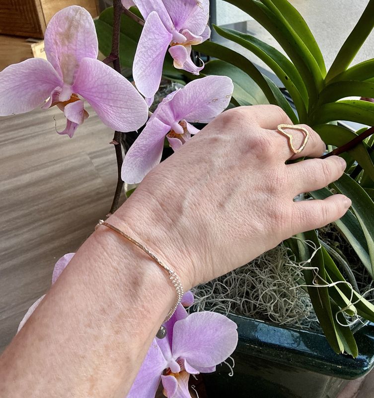 Gai Russo Bar Bracelet, Gold Fill on Sterling Silver Chain