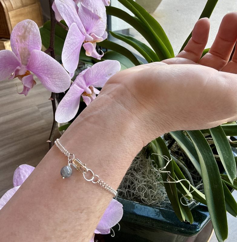 Gai Russo Bar Bracelet, Gold Fill on Sterling Silver Chain